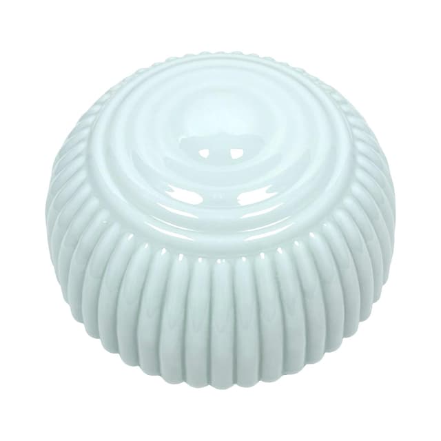 Ribbed Art Deco Flush Mount, white opaline glass, Polam Wilkasy, Poland, 1970s - DIMENSION