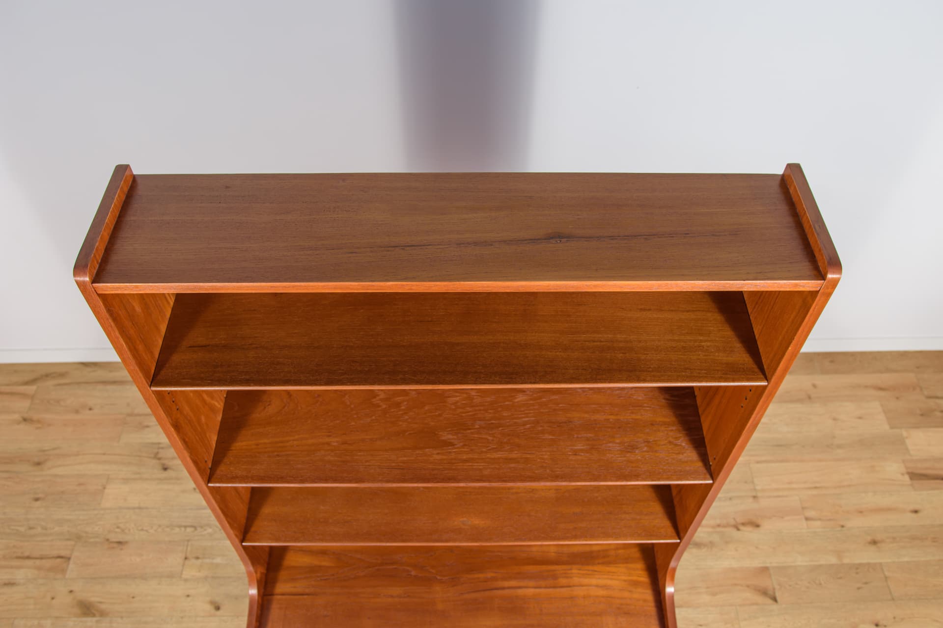 Shelving unit, brown teak, by J. Sorth, Denmark, 1960s. - 303723