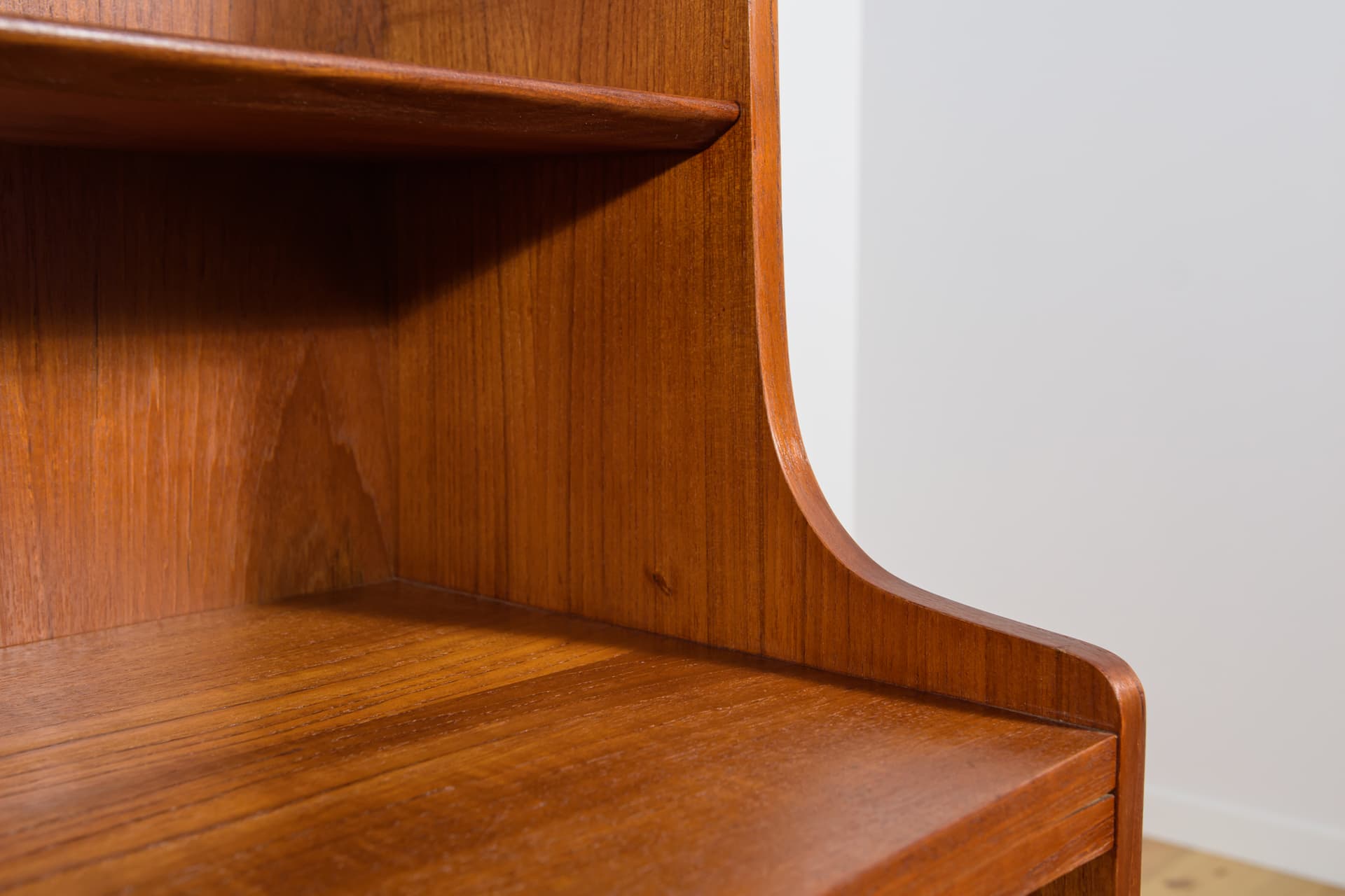 Shelving unit, brown teak, by J. Sorth, Denmark, 1960s. - 303733