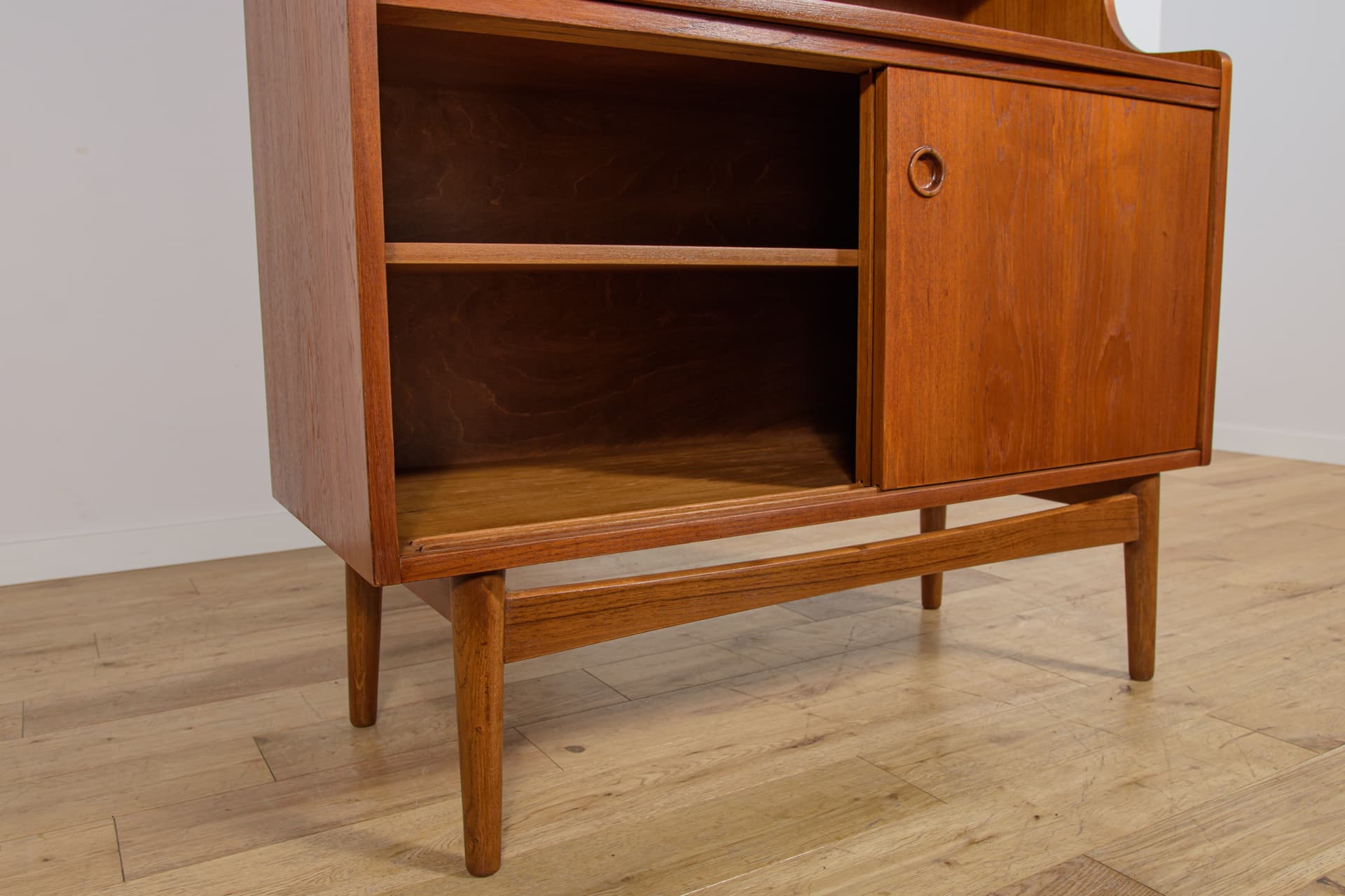 Shelving unit, brown teak, by J. Sorth, Denmark, 1960s. - 303730