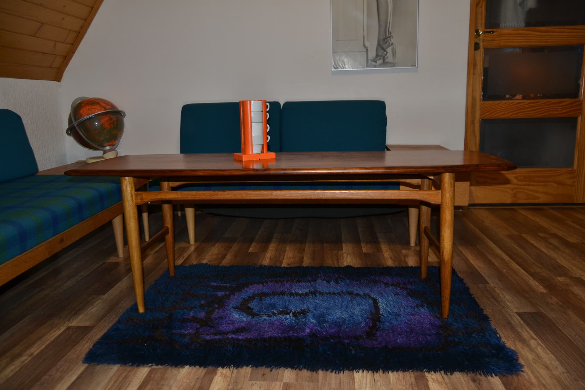 Stolik kawowy, brązowy, drewno, HMB Möbler, Szwecja, lata 60. - 79193