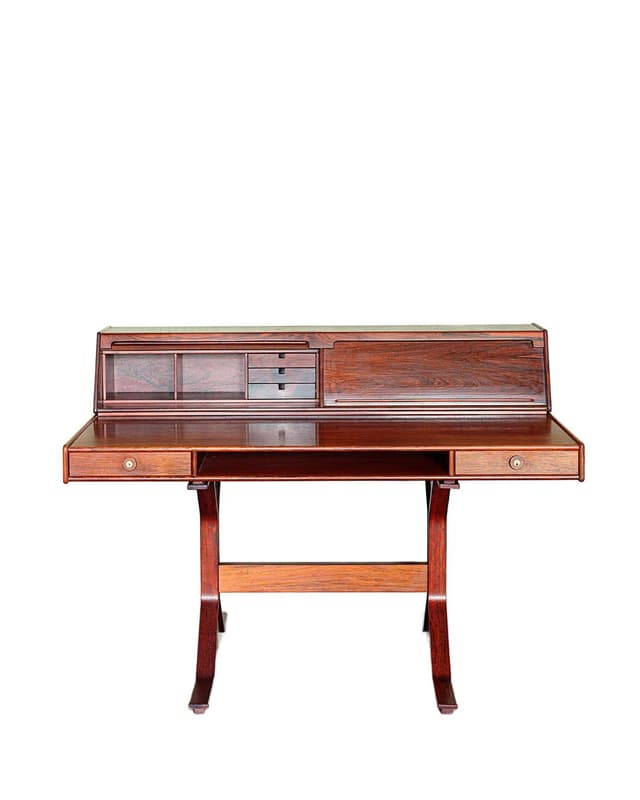 Secretary Desk 530, brown rosewood, by G. Frattini, Bernini, Italy, 1950s. - DIMENSION