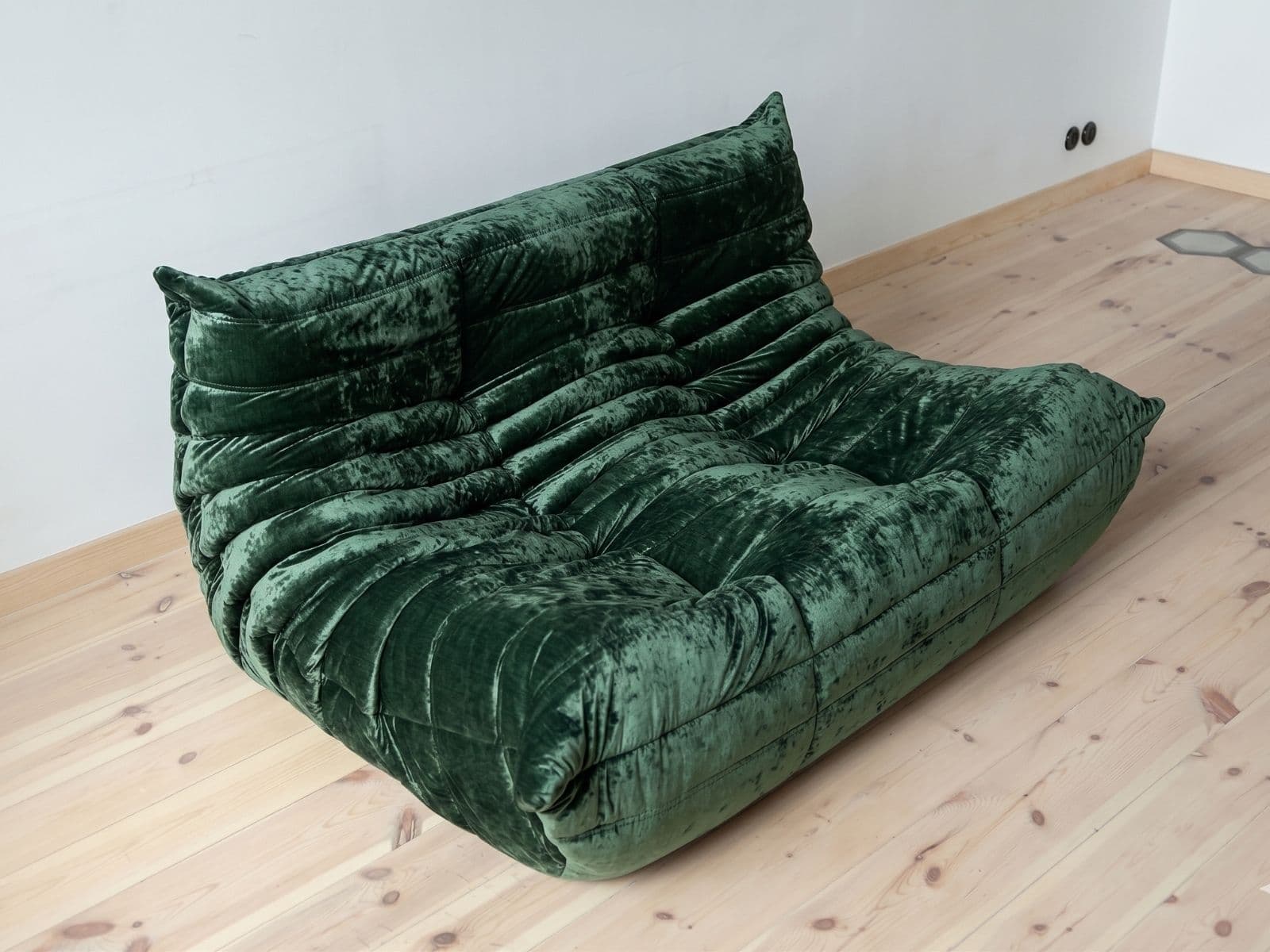 Sofa Togo dwuosobowa, washed velvet forest green - 304222