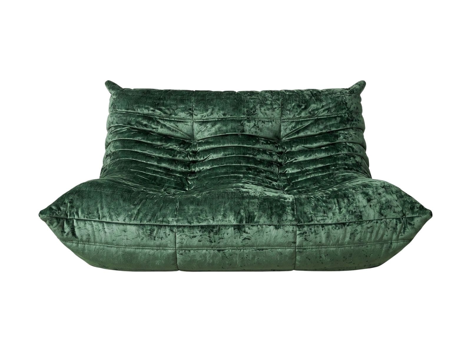 Sofa Togo dwuosobowa, washed velvet forest green