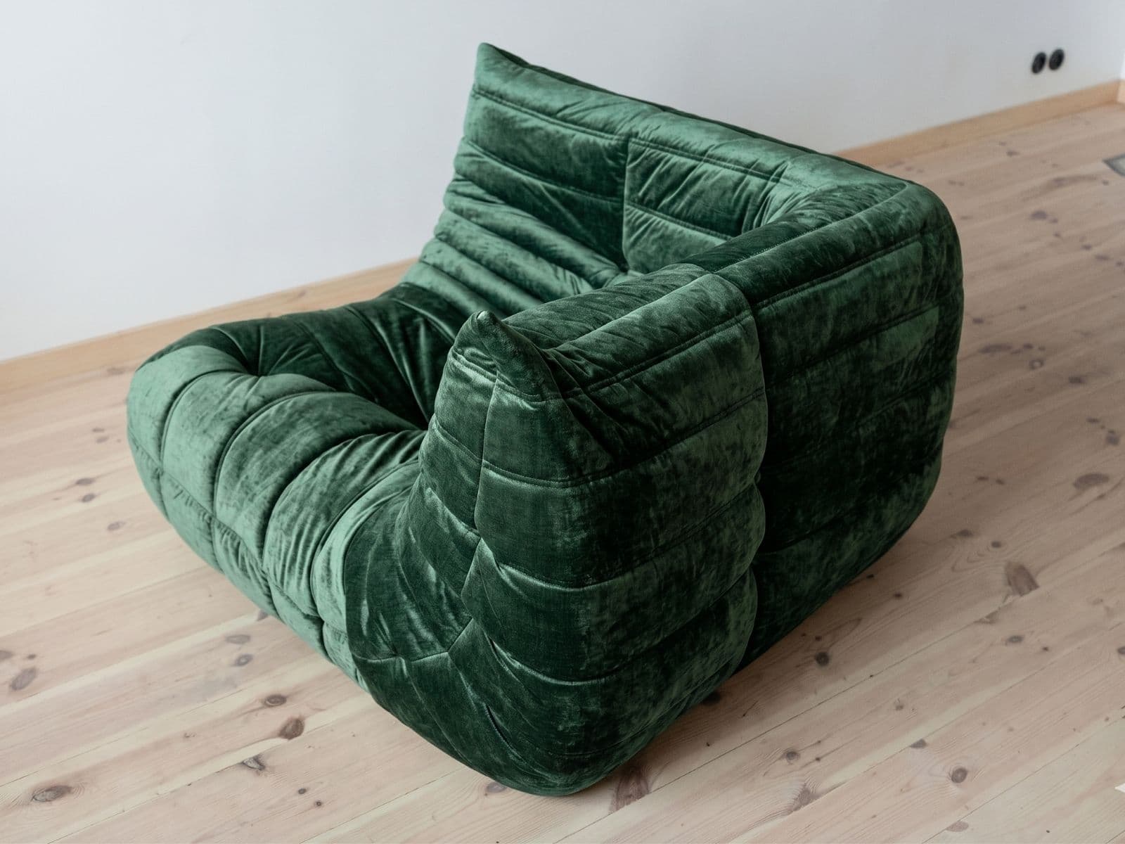 Narożnik Togo, washed velvet forest green - 304218
