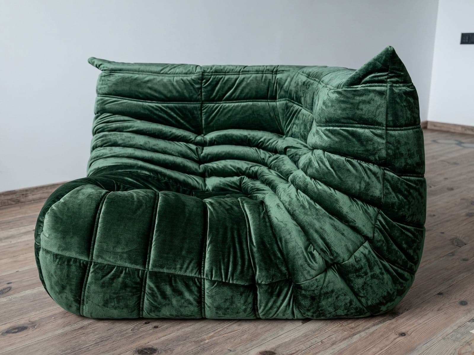 Narożnik Togo, washed velvet forest green - 304219