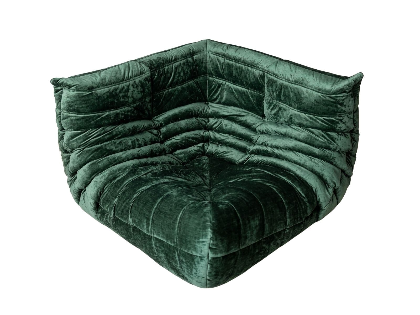 Narożnik Togo, washed velvet forest green