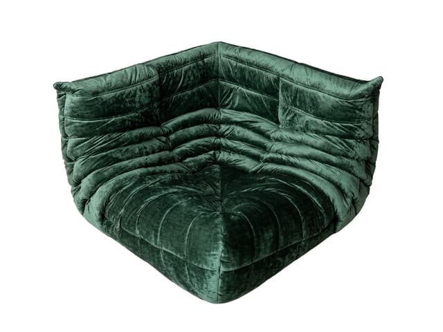 Narożnik Togo, washed velvet forest green - WYMIARY