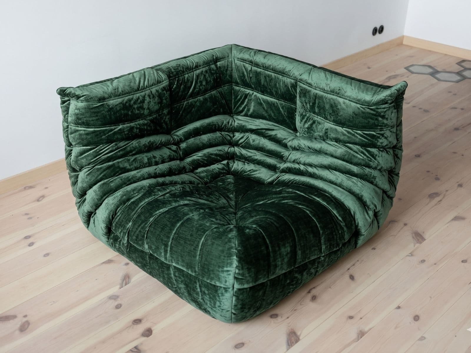 Narożnik Togo, washed velvet forest green - 304217