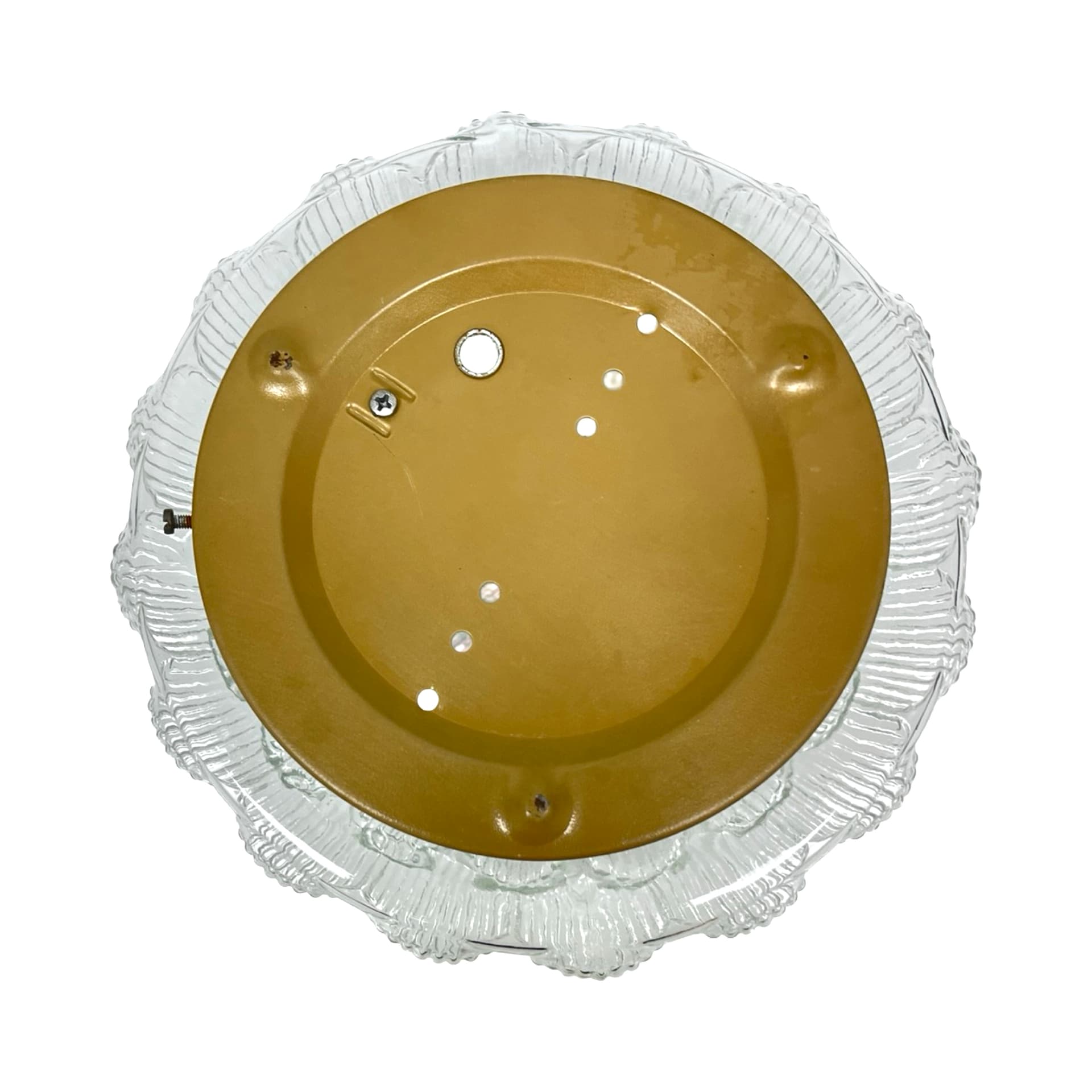 Flush mount Christmas tree, transparent glass, gold metal, Massive, Belgium, 1970s. - 303840