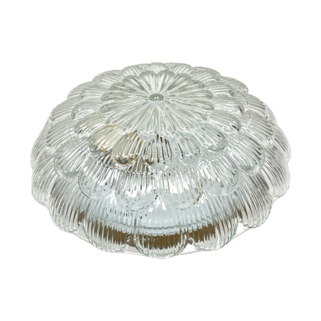 Flush mount Christmas tree, transparent glass, gold metal, Massive, Belgium, 1970s. - DIMENSION