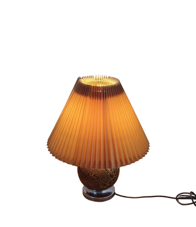 Lampka stołowa Art Deco, beżowy abażur, drewno czarne złote, metal srebrny, lata 60. - WYMIARY