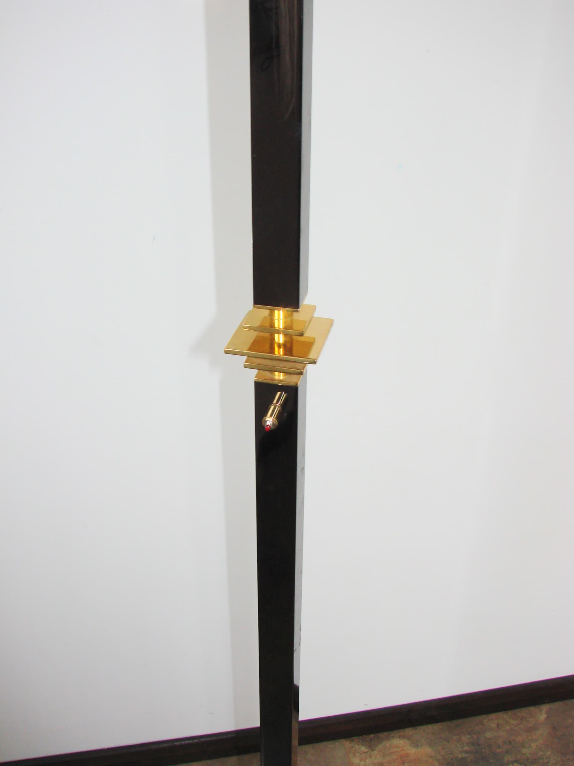 Floor Lamp Modern, black metal, gold brass, 1980s - 303862