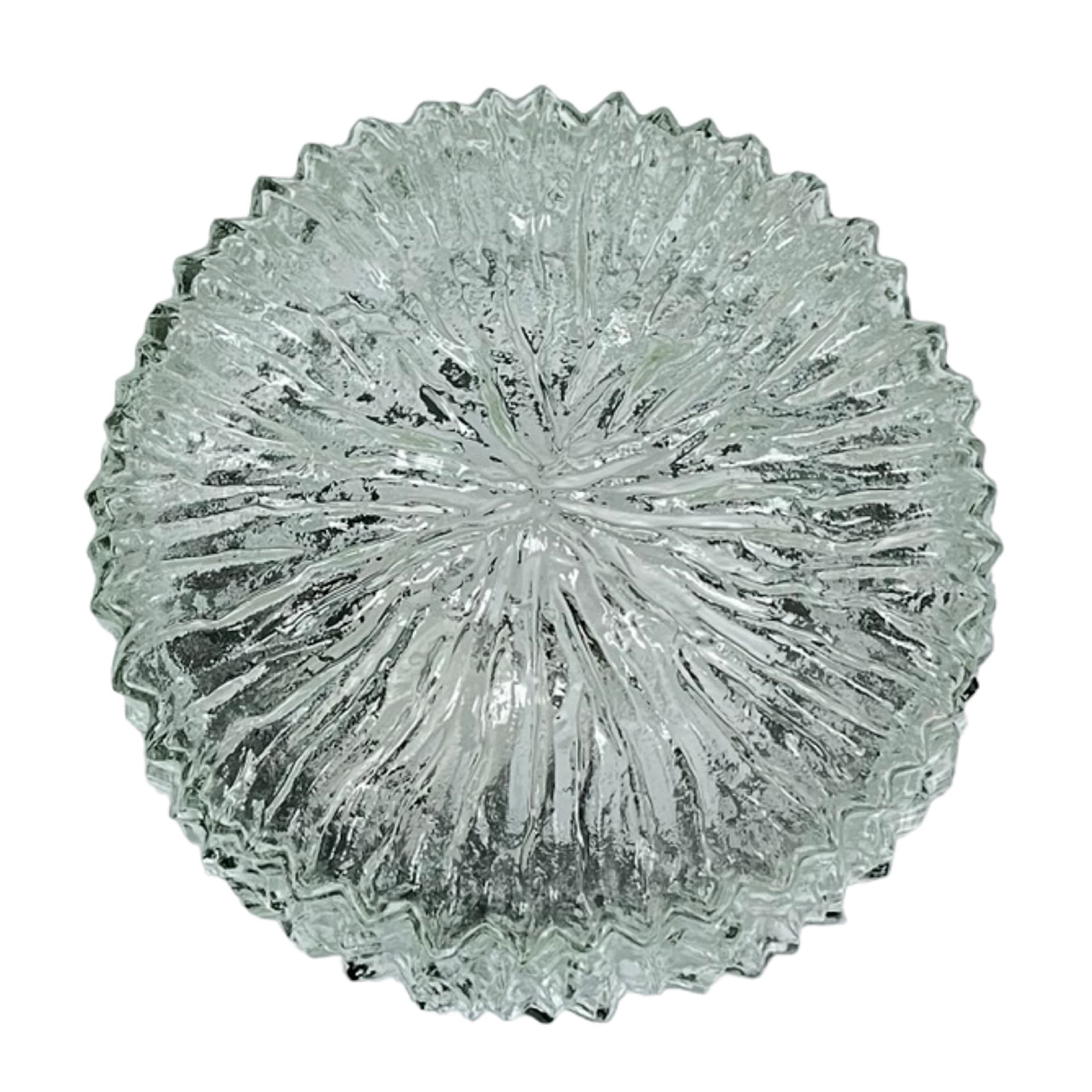 Plafon Bark Glass, szkło transparentne, metal czarny, Hillebrand, Niemcy, lata 70. - 303867