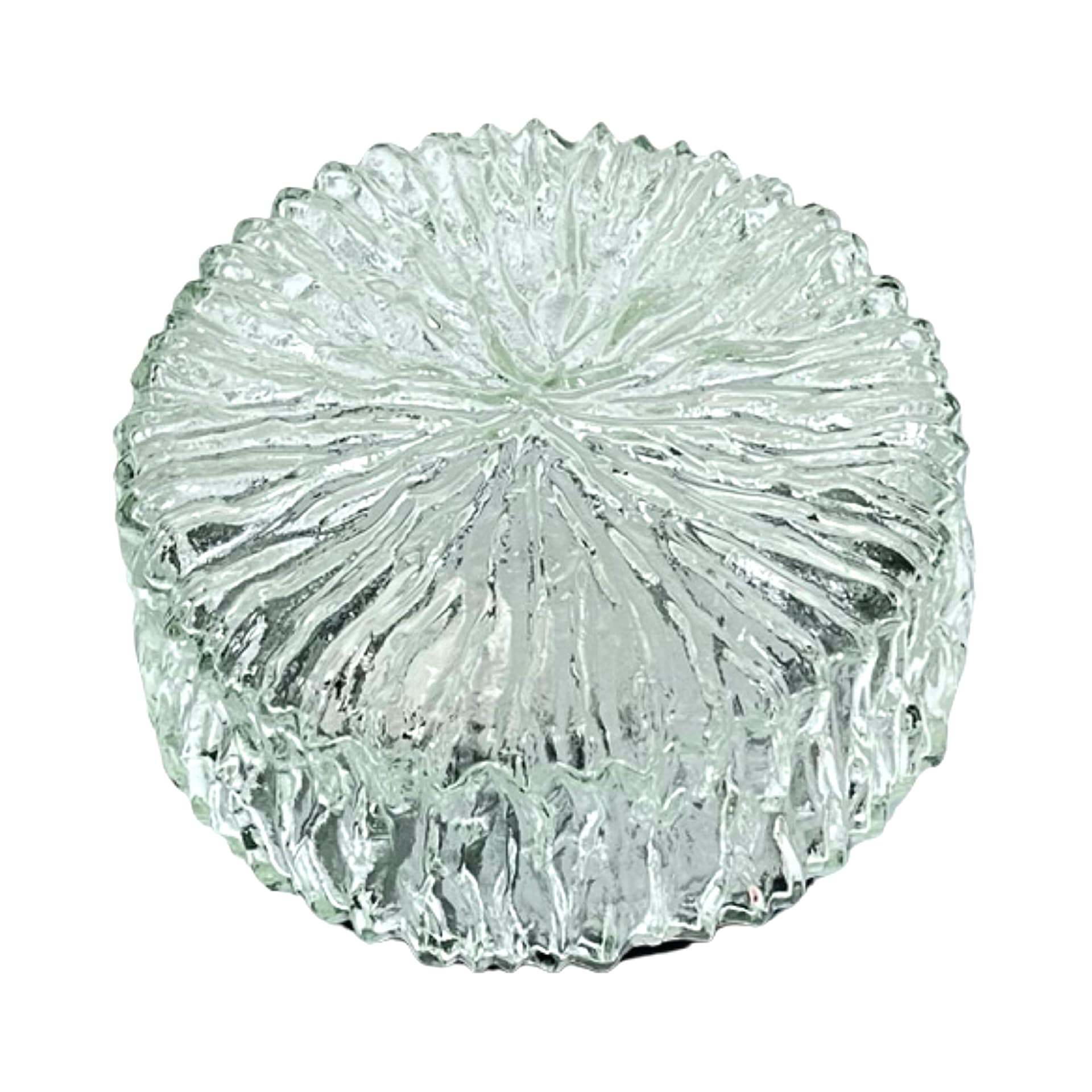 Plafon Bark Glass, szkło transparentne, metal czarny, Hillebrand, Niemcy, lata 70. - 303864