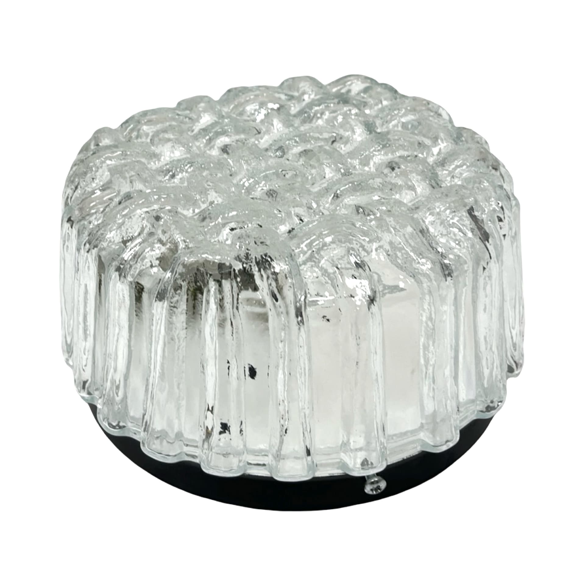 Ceiling Lamp 5222 Splot, transparent glass, black metal, Hillebrand, Germany, 1970s. - 303900