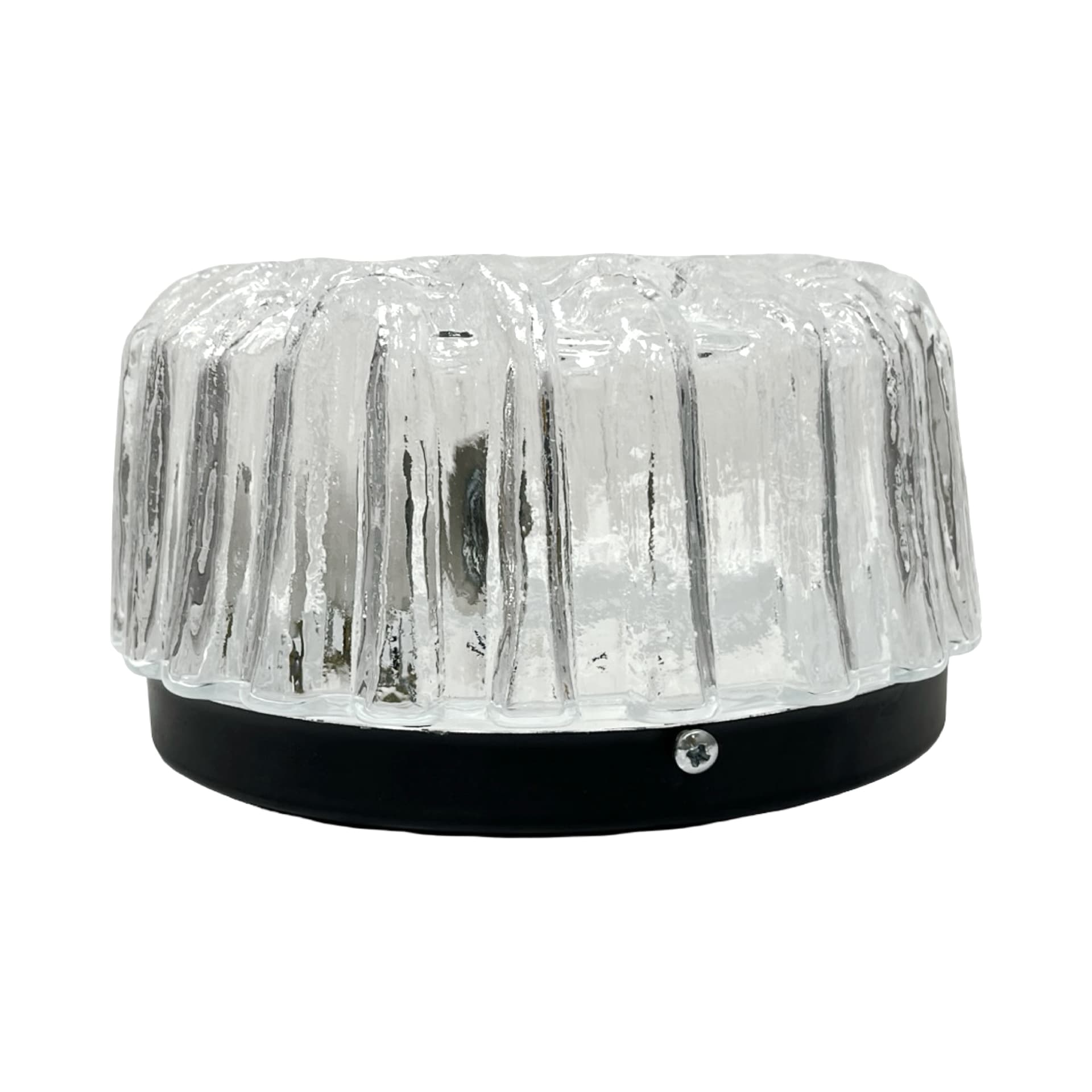 Ceiling Lamp 5222 Splot, transparent glass, black metal, Hillebrand, Germany, 1970s. - 303907