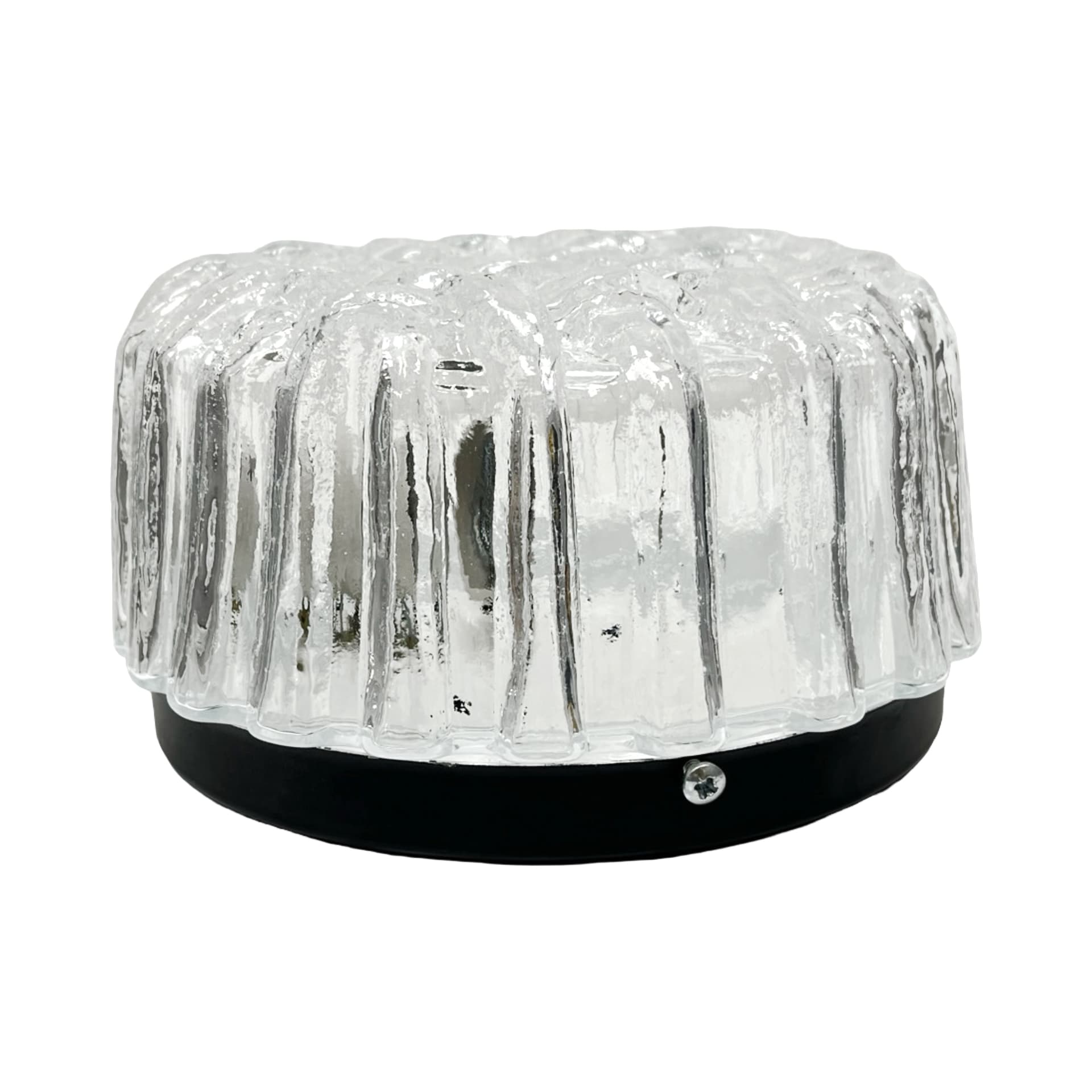 Ceiling Lamp 5222 Splot, transparent glass, black metal, Hillebrand, Germany, 1970s. - 303908