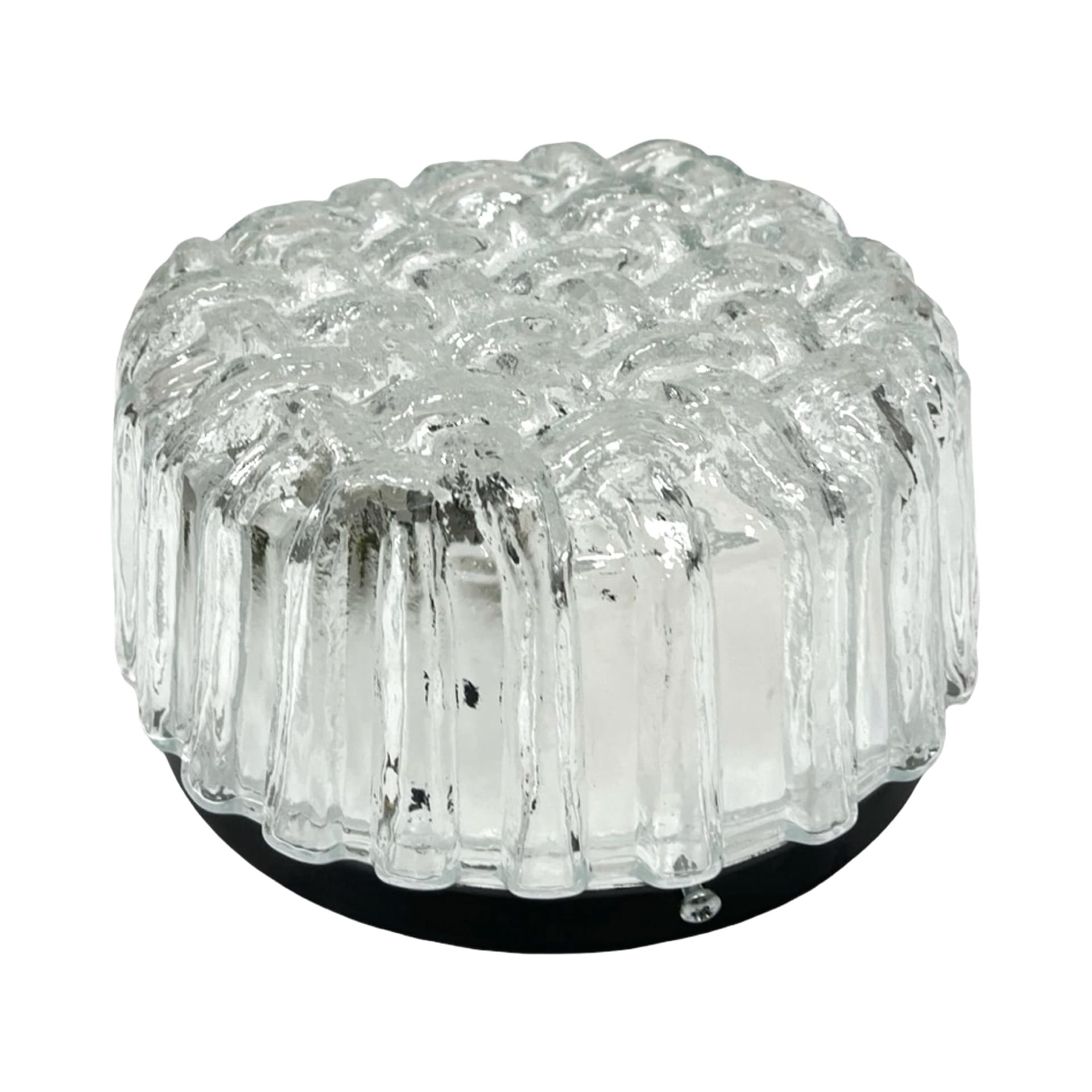 Ceiling Lamp 5222 Splot, transparent glass, black metal, Hillebrand, Germany, 1970s.