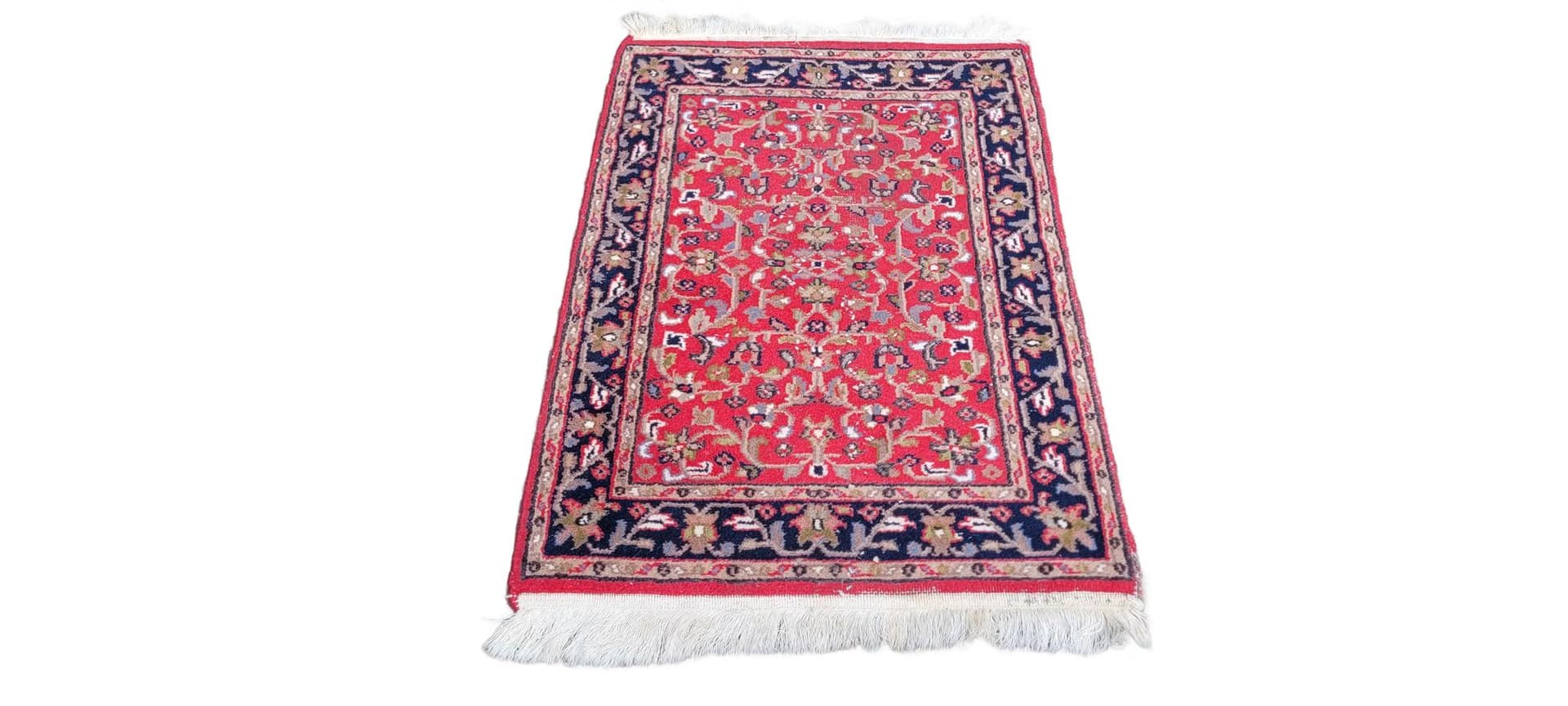 Rug Indo Tabriz 105x64 cm, red navy, wool cotton, India