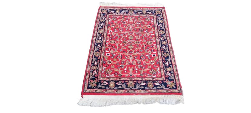 Rug Indo Tabriz 105x64 cm, red navy, wool cotton, India