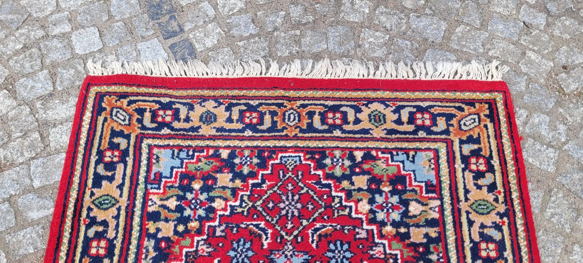 Dywan Bidjar 93x175 cm, wełna czerwona, bawełna beżowa, Indie - 303993
