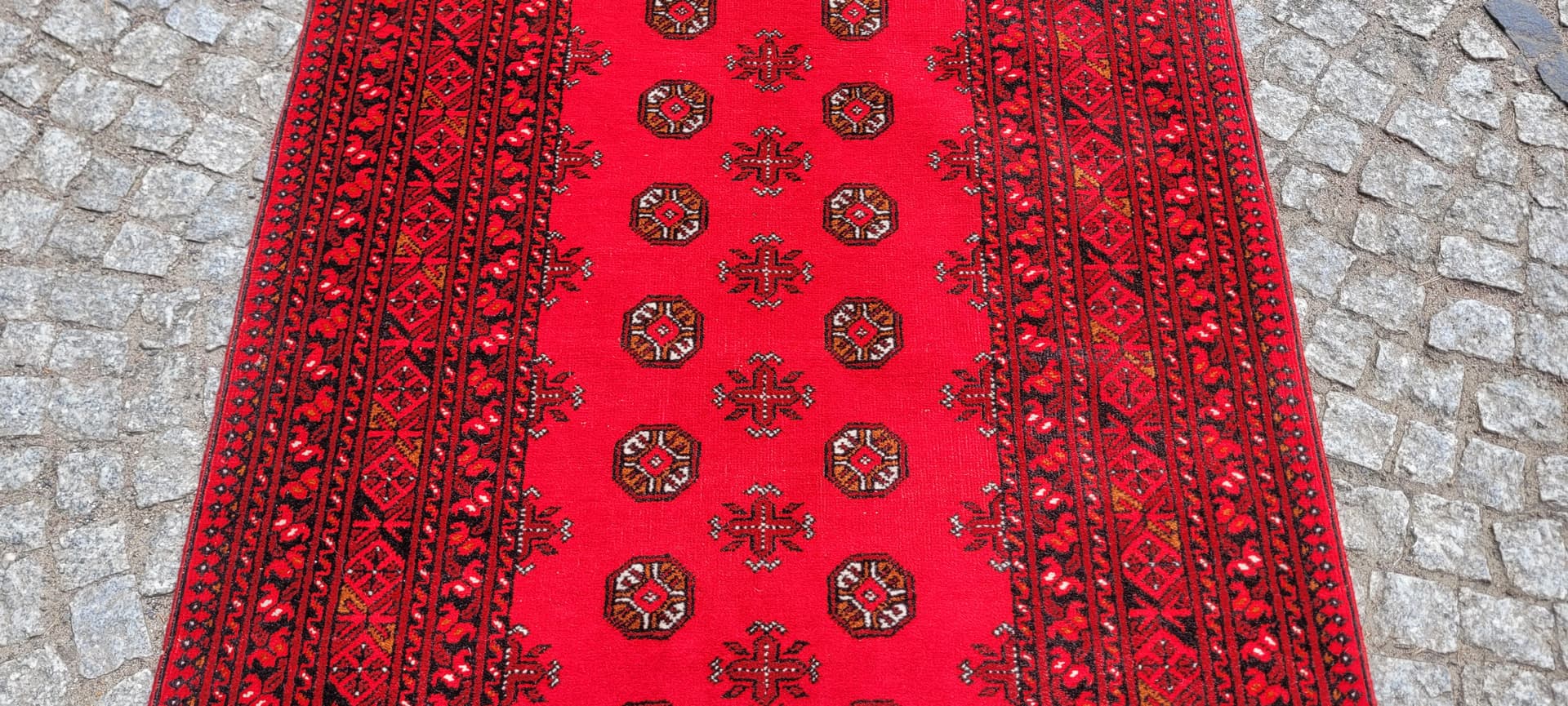 Dywan afgański, czerwony, wełna, Afganistan, lata 80. - 304011