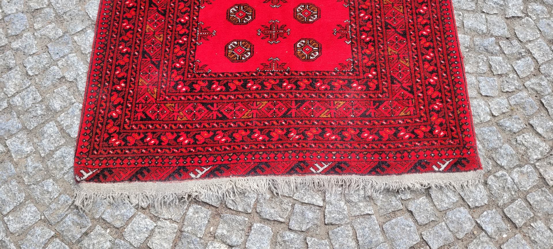 Dywan afgański, czerwony, wełna, Afganistan, lata 80. - 304010