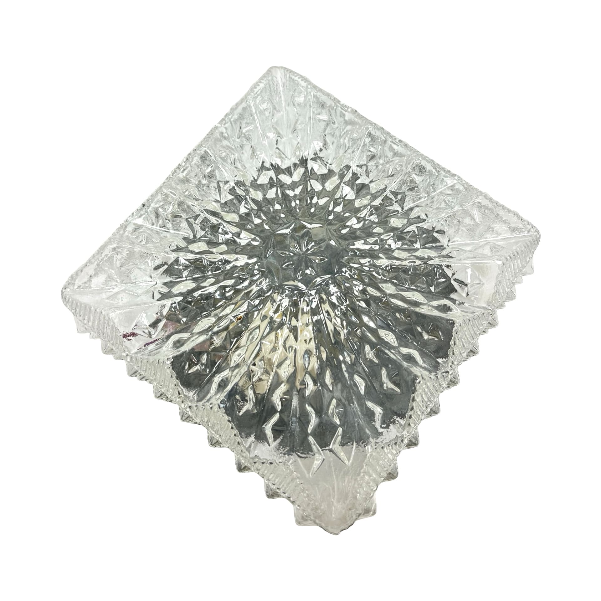 Plafon Model 65262, szkło transparentne, metal szary, Hillebrand, Niemcy, lata 70. - 304107