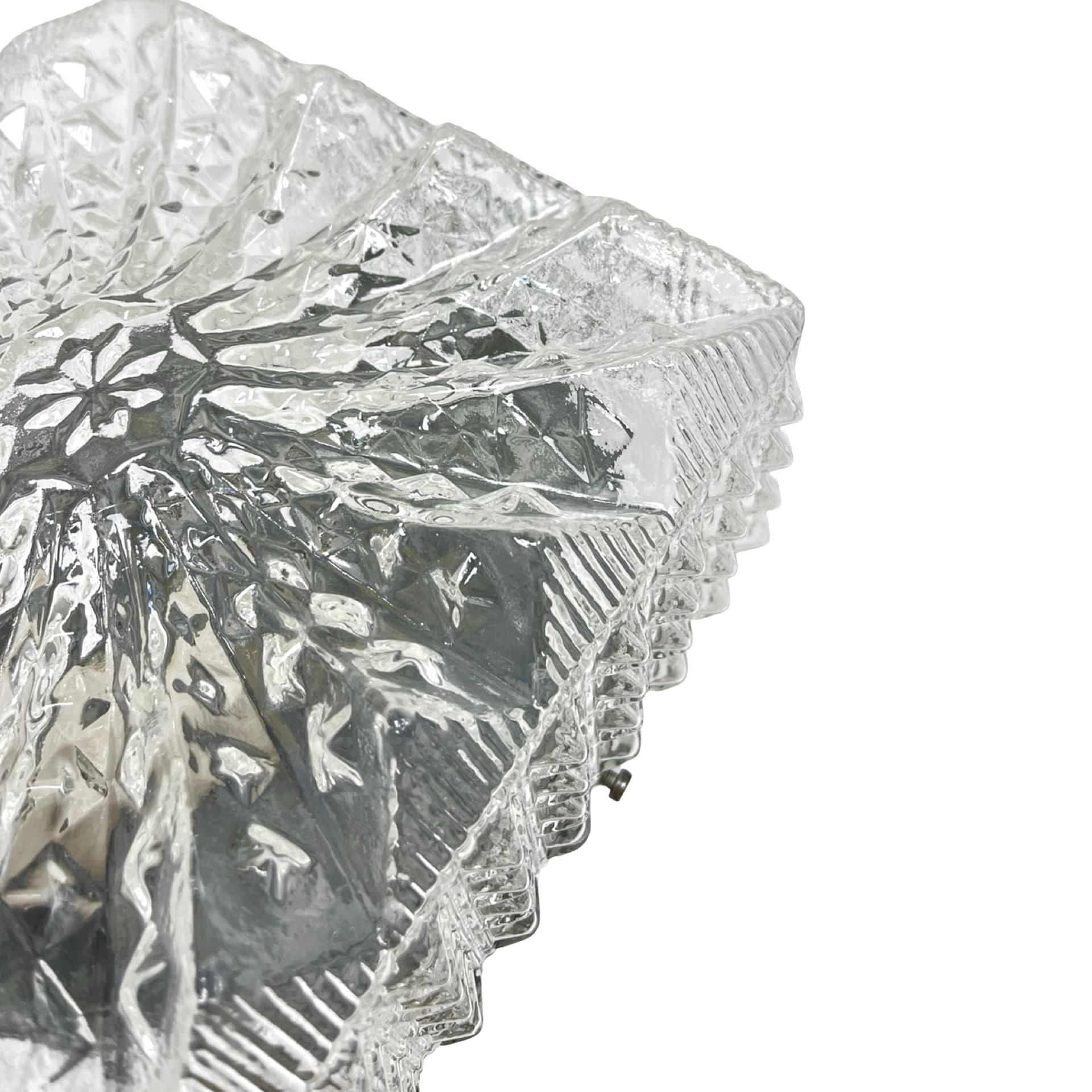 Plafon Model 65262, szkło transparentne, metal szary, Hillebrand, Niemcy, lata 70. - 304111