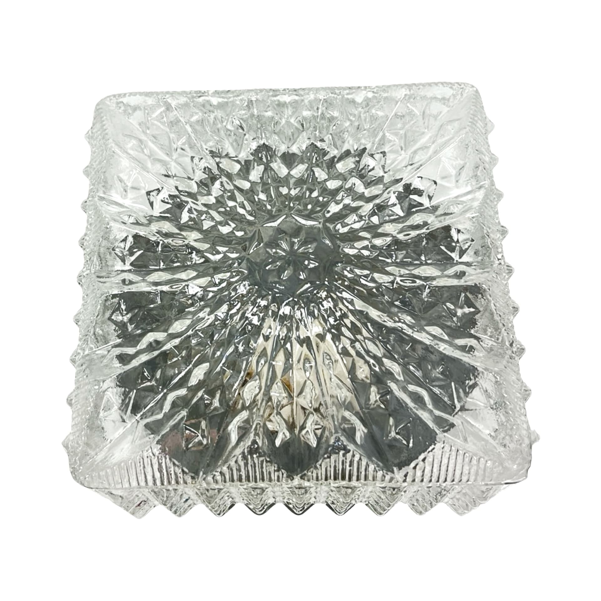 Plafon Model 65262, szkło transparentne, metal szary, Hillebrand, Niemcy, lata 70. - 304106