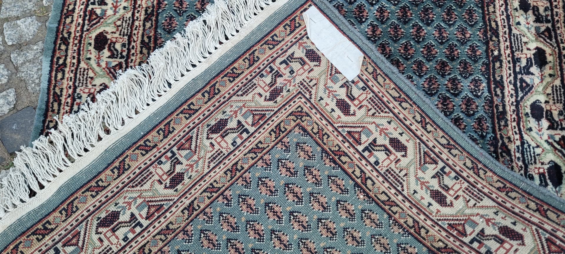 Rug Indo Sarough Mir 73x180 cm, blue-grey, wool, cotton, India - 304086