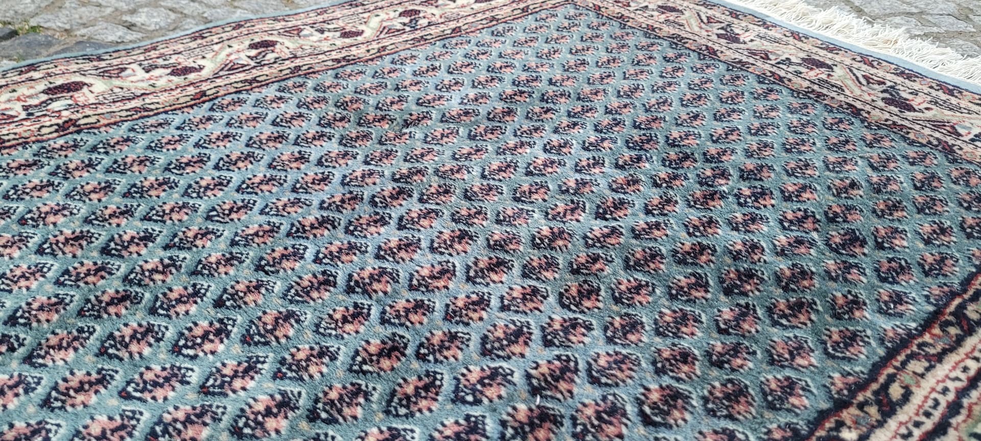 Rug Indo Sarough Mir 73x180 cm, blue-grey, wool, cotton, India - 304077