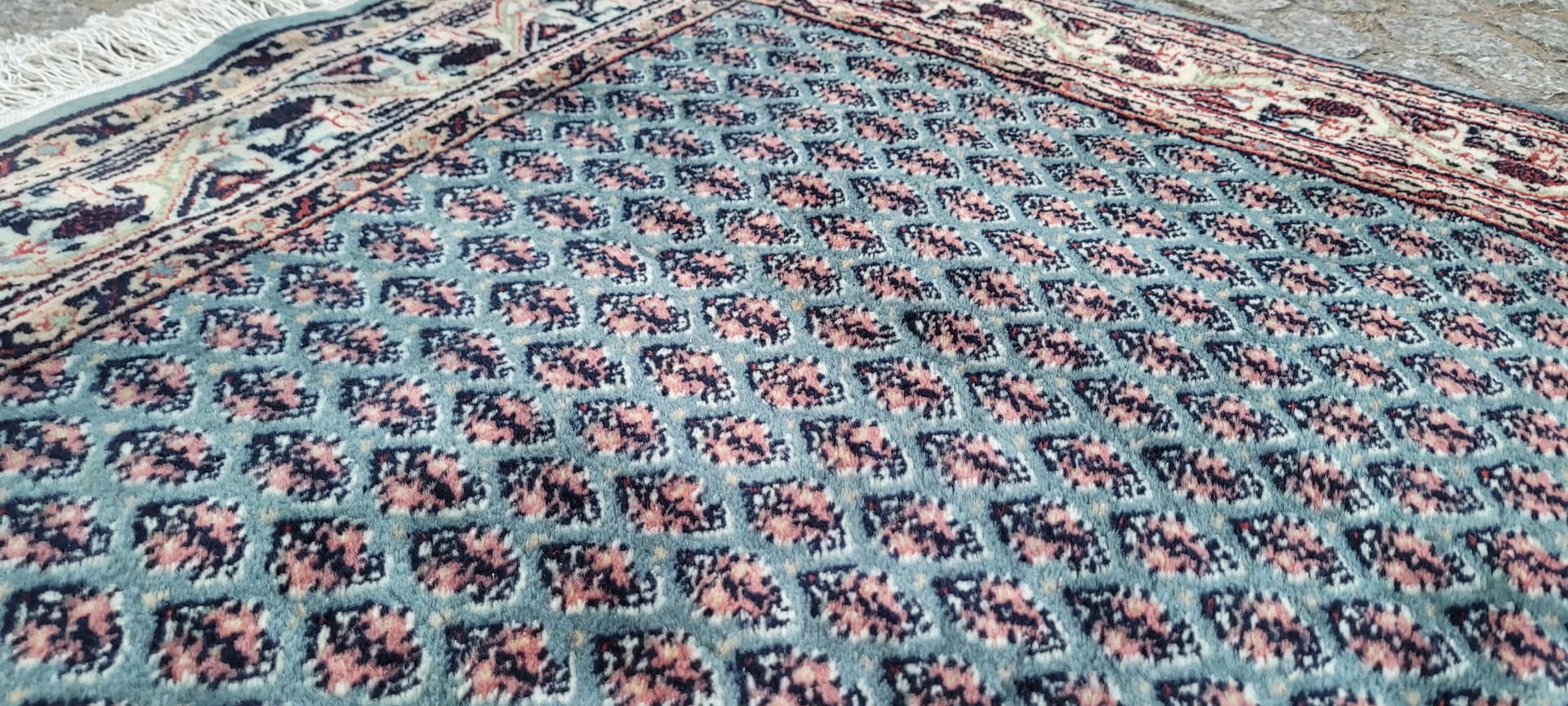 Rug Indo Sarough Mir 73x180 cm, blue-grey, wool, cotton, India - 304075