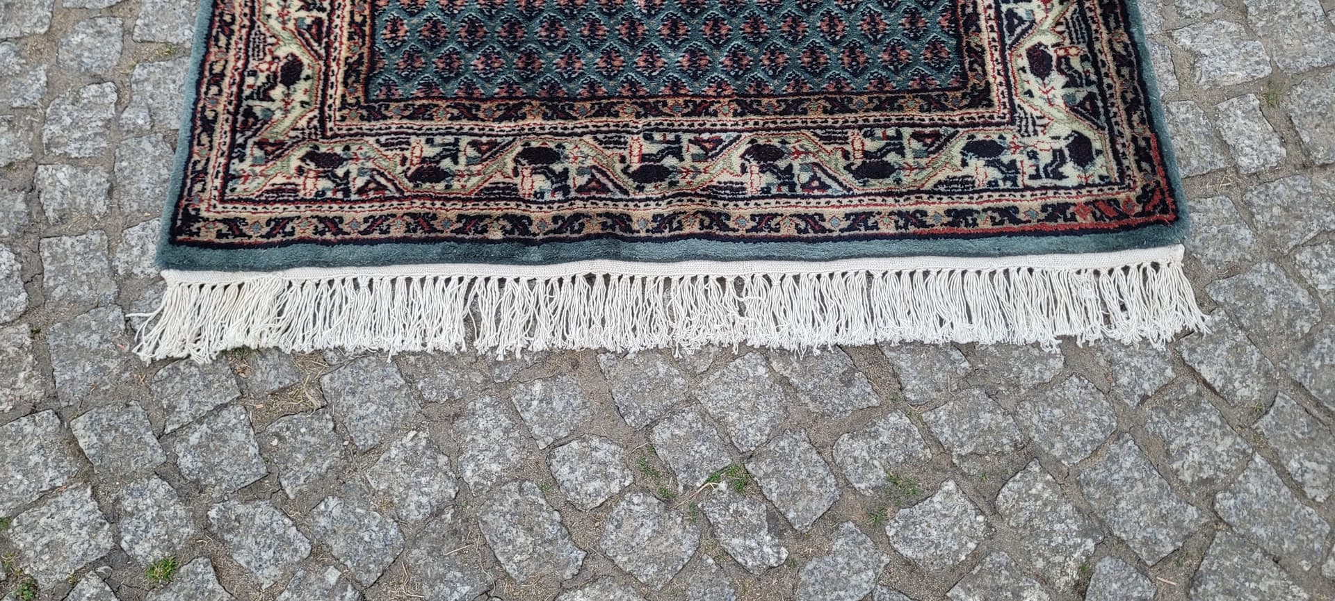 Rug Indo Sarough Mir 73x180 cm, blue-grey, wool, cotton, India - 304081