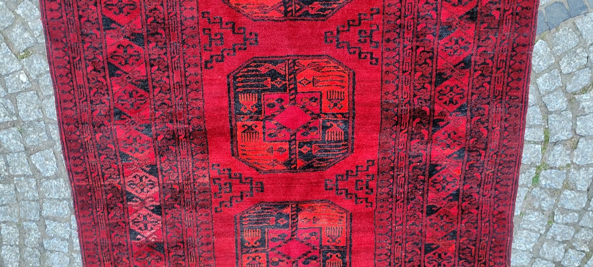 Dywan Afgan, 205x133 cm, czerwony, wełna, Afganistan, lata 70. - 304091