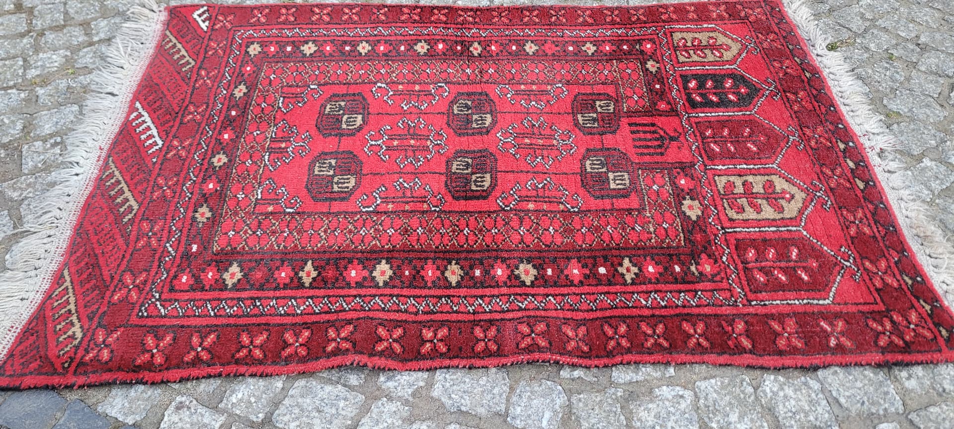 Dywan afgański, czerwony, wełna, Afganistan, 77x117 cm - 304130