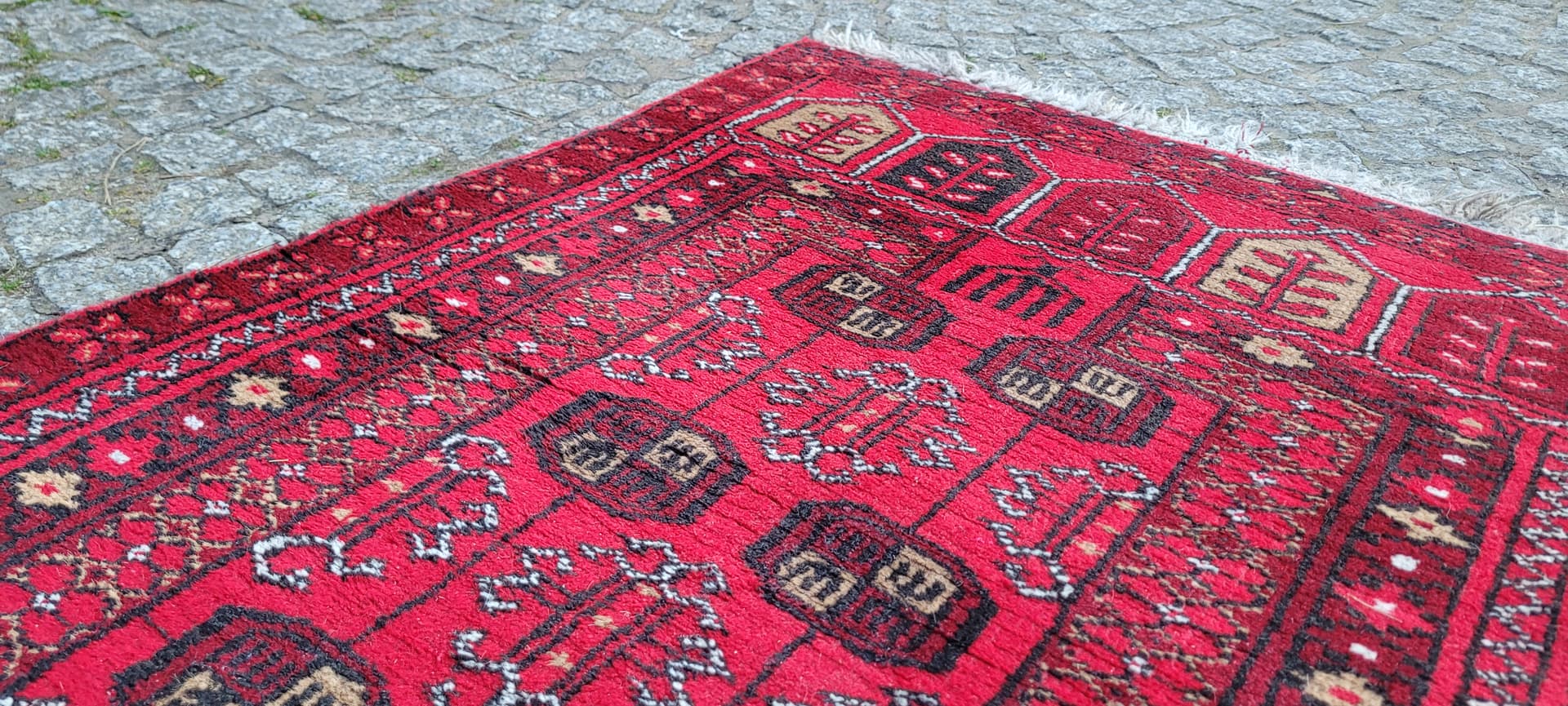Dywan afgański, czerwony, wełna, Afganistan, 77x117 cm - 304124