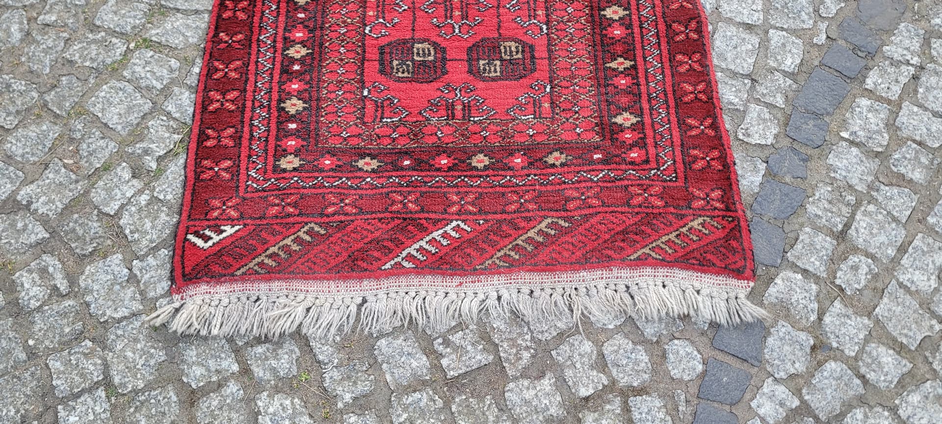 Dywan afgański, czerwony, wełna, Afganistan, 77x117 cm - 304128