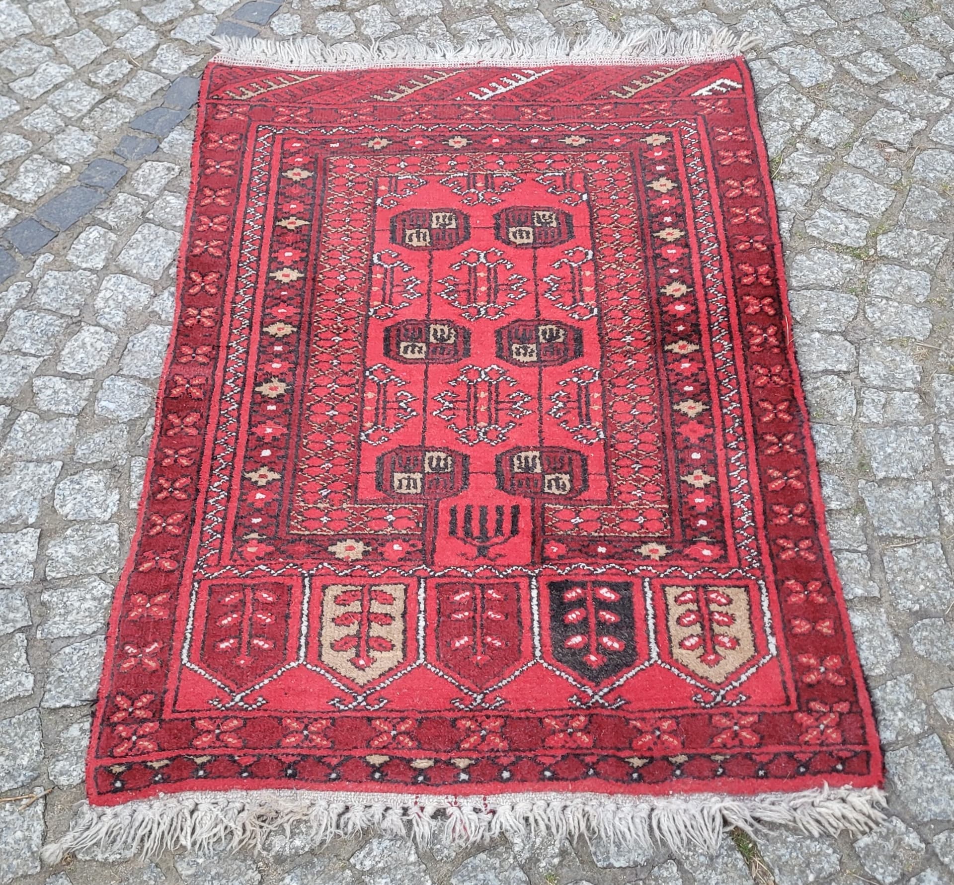 Dywan afgański, czerwony, wełna, Afganistan, 77x117 cm - 304118