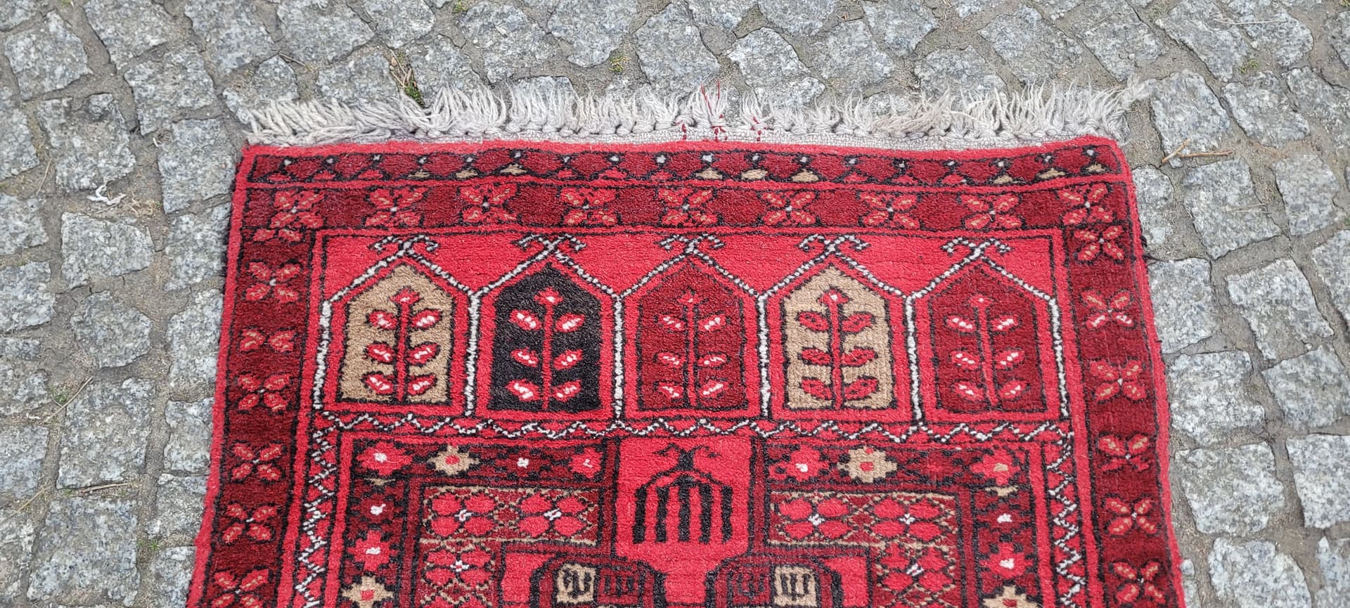 Dywan afgański, czerwony, wełna, Afganistan, 77x117 cm - 304129