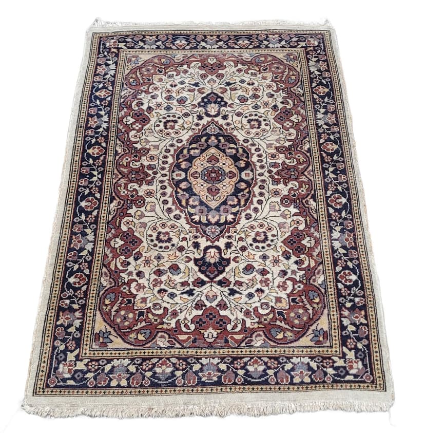 Rug Indo Tabriz 105x64 cm, beige red blue, wool cotton, India