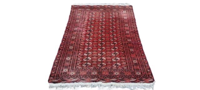 Dywan Tekke, 227x119 cm, czerwony, wełna, Turkmenistan - WYMIARY