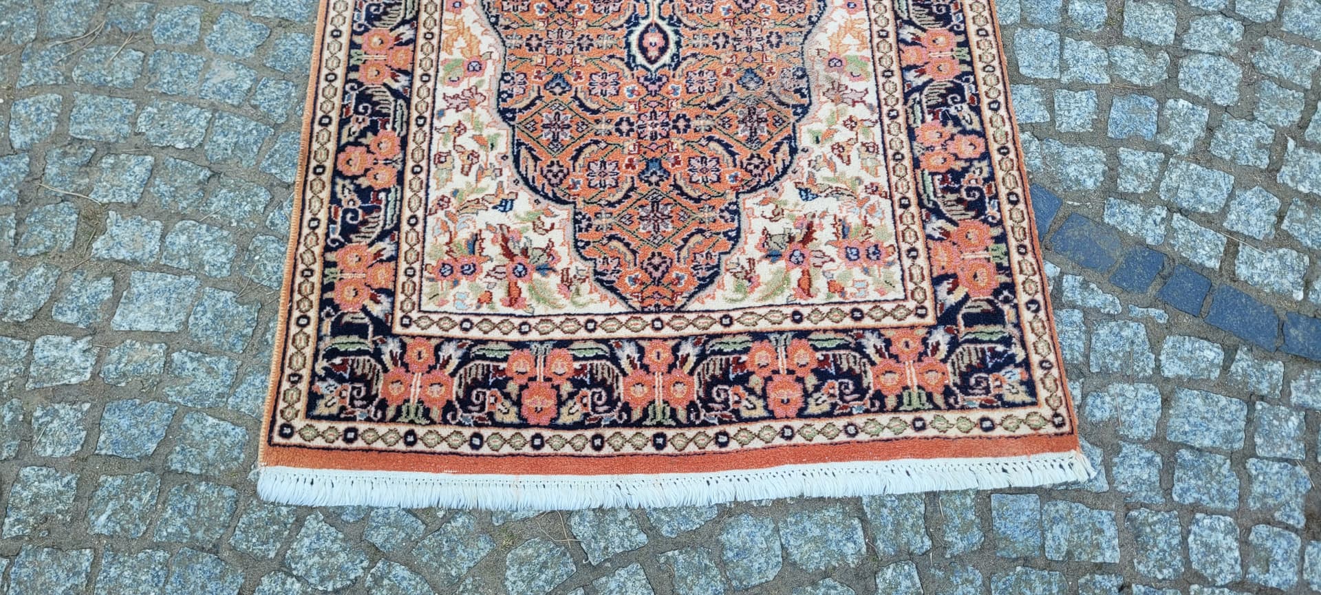 Dywan Bidjar 90x166 cm, brązowy niebieski biały zielony różowy, wełna bawełna, Indie - 304253
