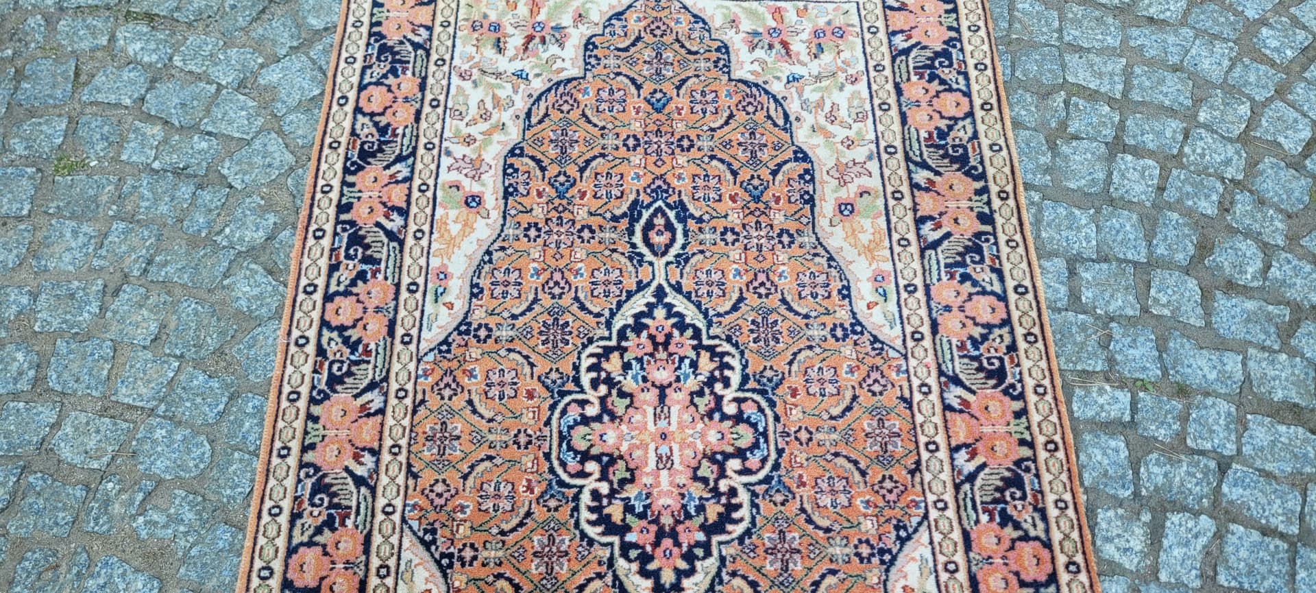 Dywan Bidjar 90x166 cm, brązowy niebieski biały zielony różowy, wełna bawełna, Indie - 304251