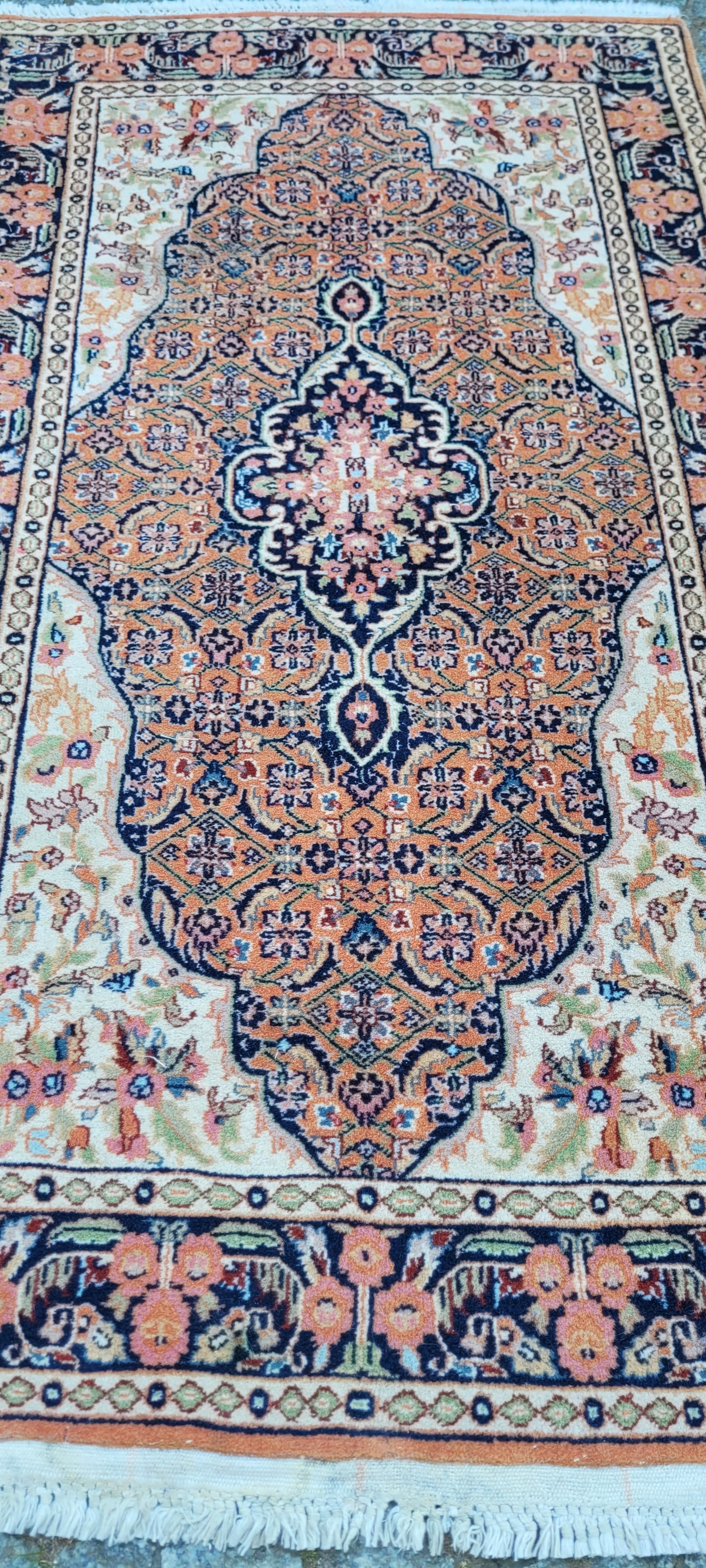 Dywan Bidjar 90x166 cm, brązowy niebieski biały zielony różowy, wełna bawełna, Indie - 304245