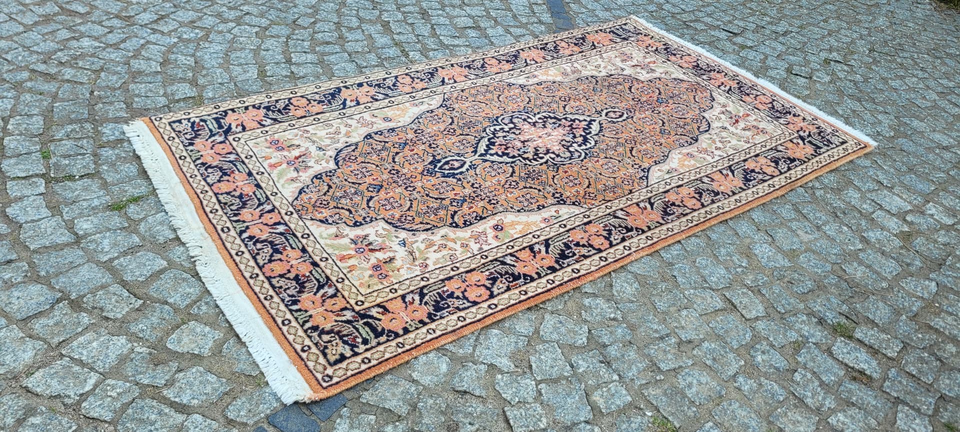 Dywan Bidjar 90x166 cm, brązowy niebieski biały zielony różowy, wełna bawełna, Indie - 304256