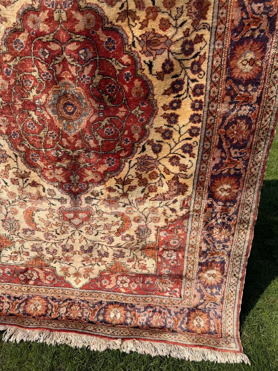 Dywan perski Qom, jedwab czerwony, bawełna, Turcja, 185x122 cm, lata 60. - 304288