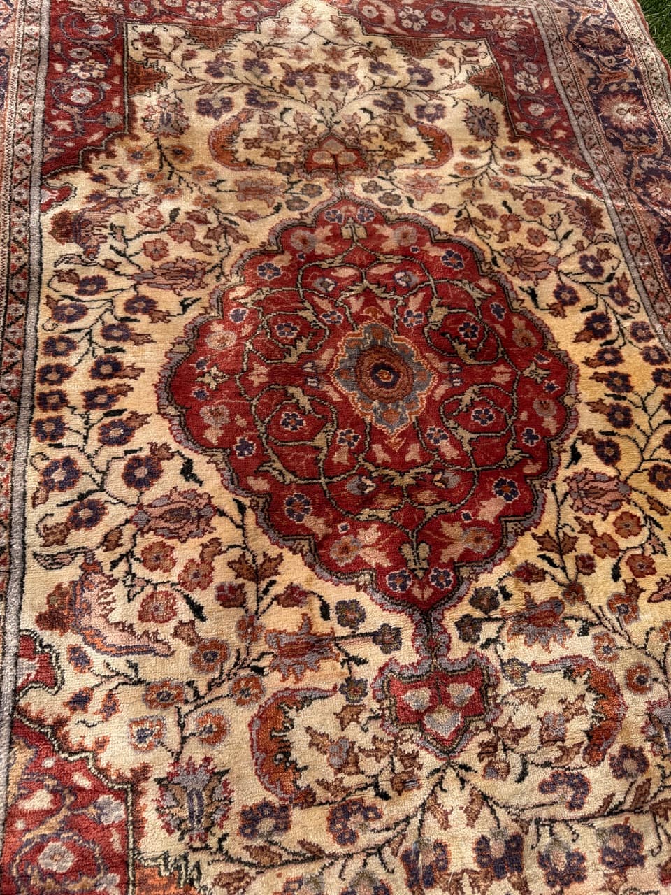 Dywan perski Qom, jedwab czerwony, bawełna, Turcja, 185x122 cm, lata 60. - 304296