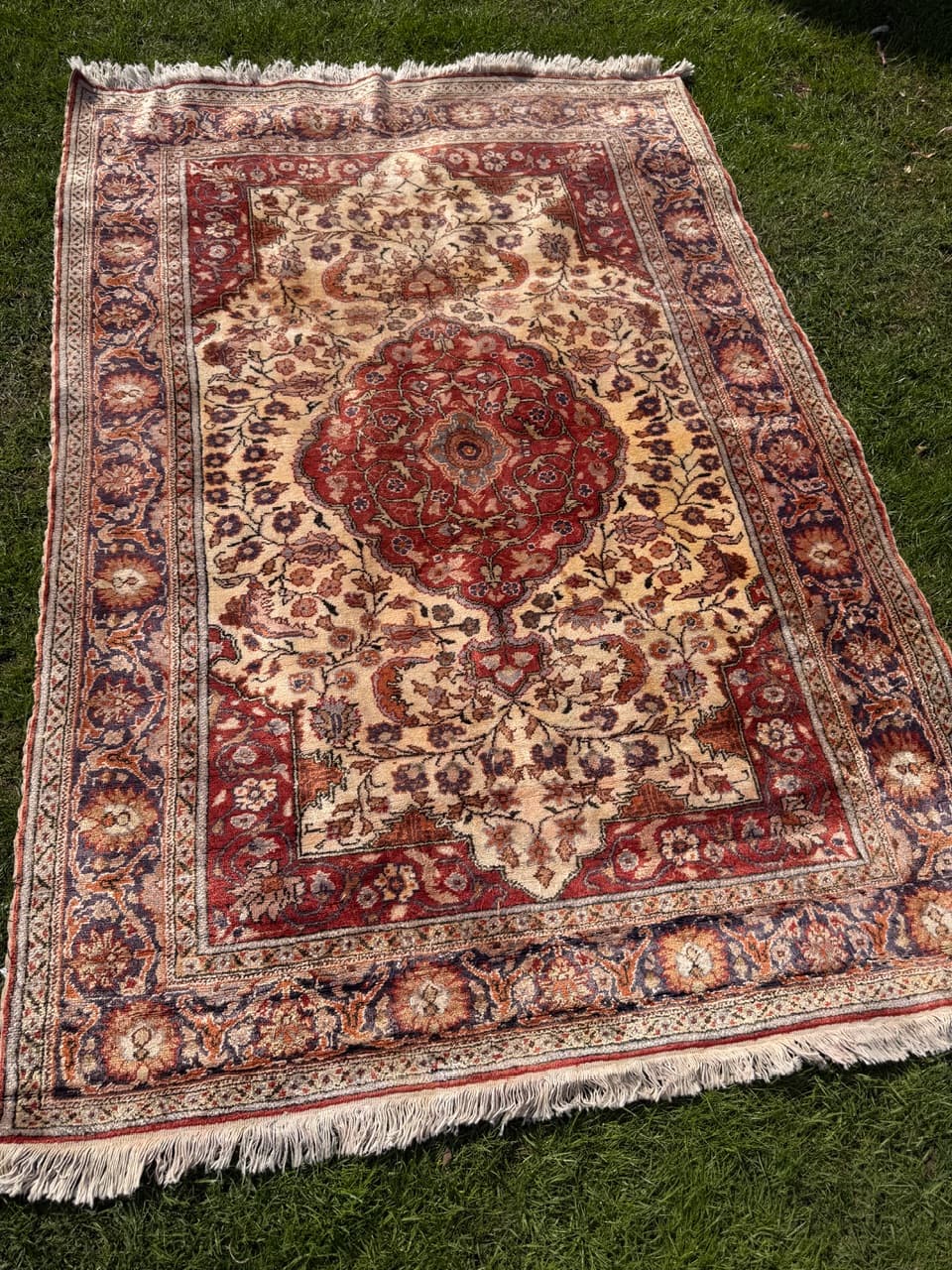 Dywan perski Qom, jedwab czerwony, bawełna, Turcja, 185x122 cm, lata 60. - 304294